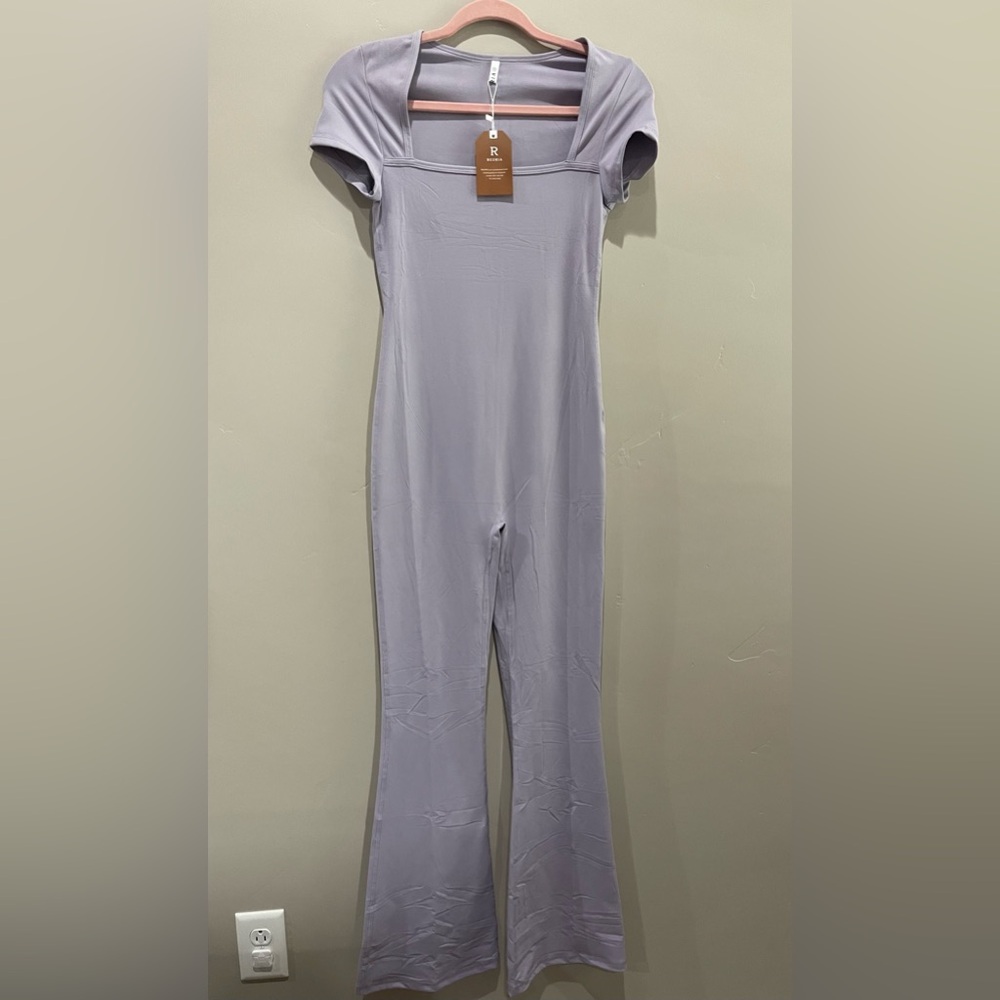 NWT Reoria Square neck sexy short sleeve flare jumpsuit - small